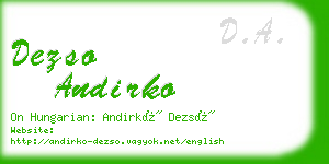 dezso andirko business card